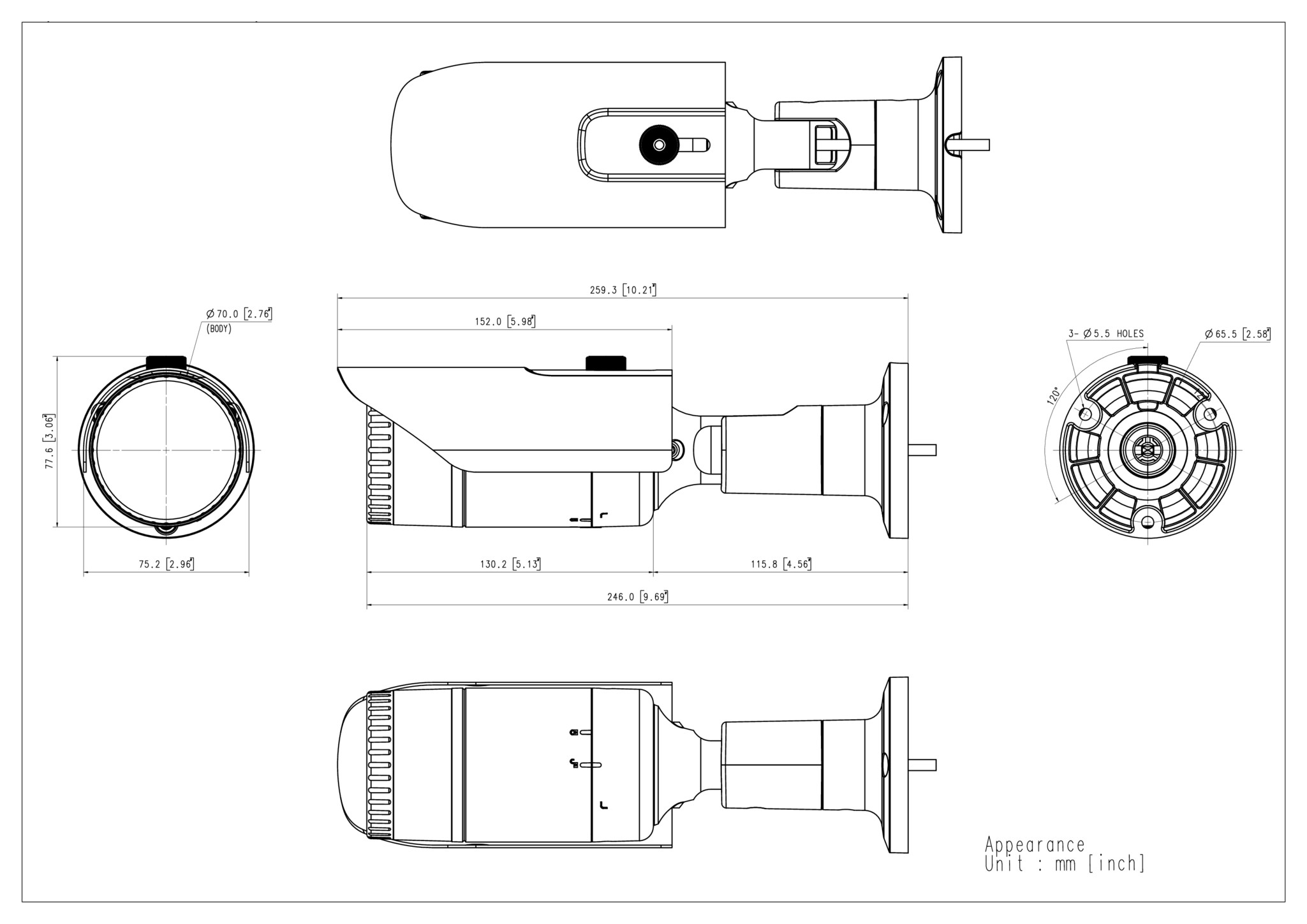 Hanwha 5 MP Network IR Bullet Camera with 4mm Lens