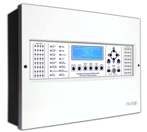 Mavili ML-1232/M Intelligent Addressable Fire Alarm Control Panel, 2 Loops, 254 Addresses, Marine Certified