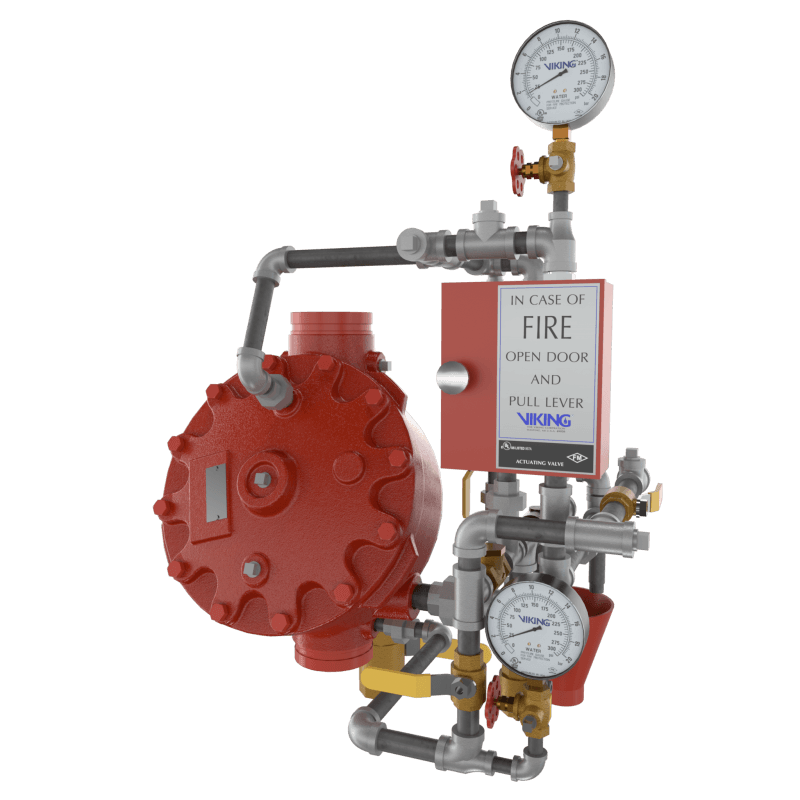 Viking 4" (DN100) Model F-1 Straight Through Deluge Valve Vertical Conventional Trim