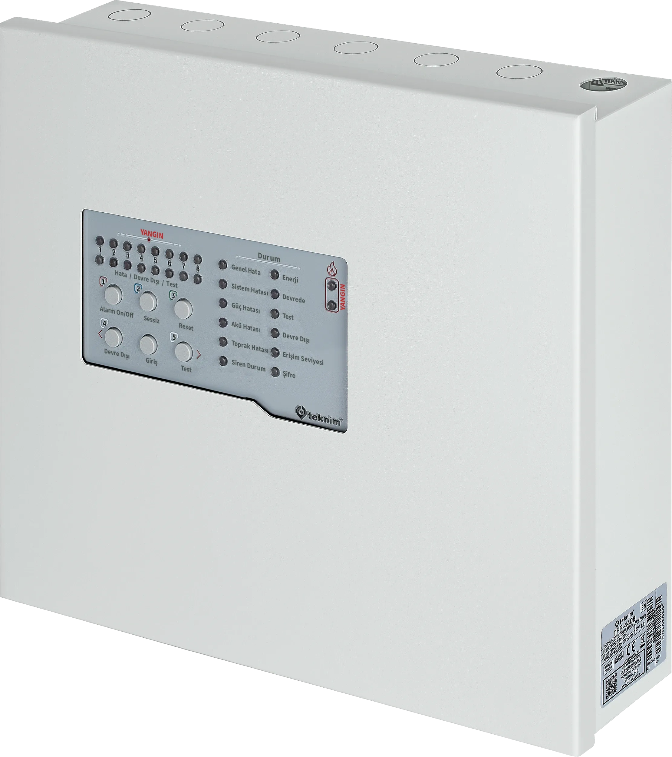 Teknim TFP-4408 8-Zone Conventional Fire Alarm Panel (Metal Enclosure)