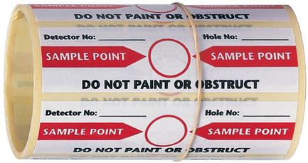 Detectomat STR WA Sampling Hole Warning Label