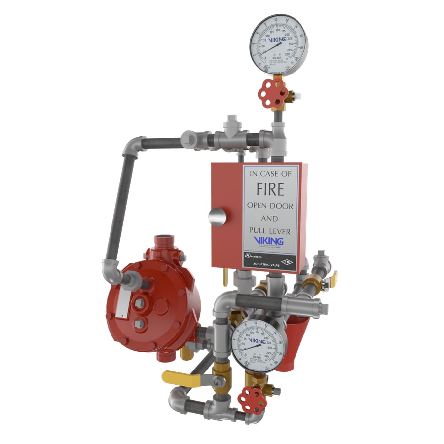 Viking 1-1/2" & 2" (DN40 & DN50) Model F Deluge Valve Vertical Conventional Trim