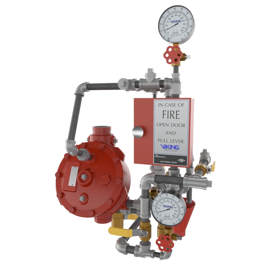 Viking 2-1/2" & 3 (DN65 & DN80) Model F Deluge Valve Vertical Conventional Trim