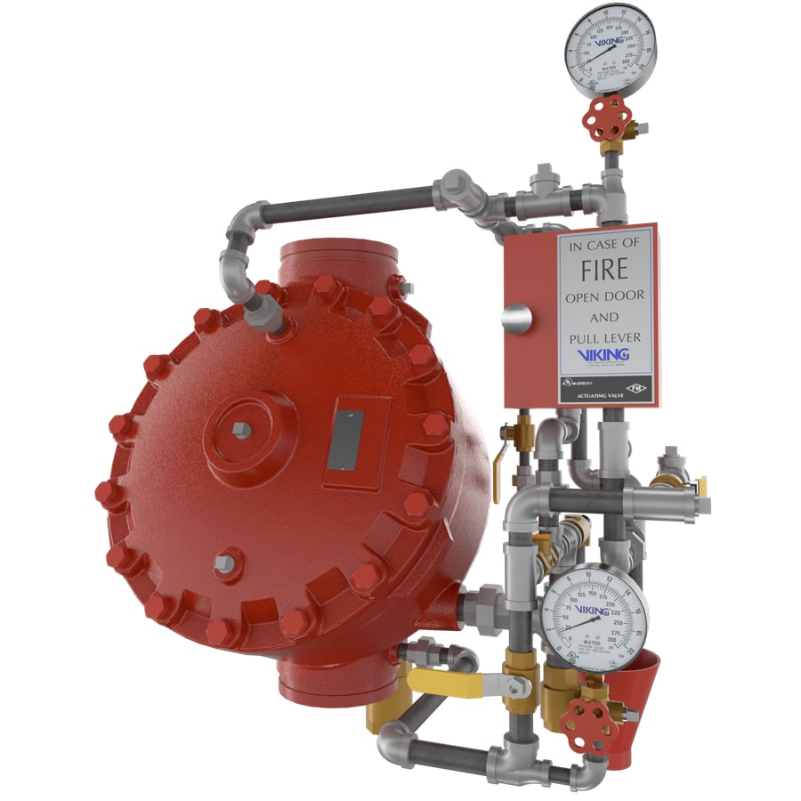 Viking 6" (DN150) Model F-1 Straight Through Deluge Valve Vertical Trim