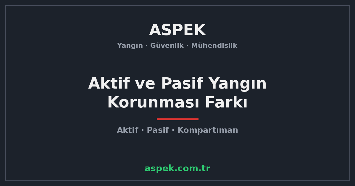 Aktif ve Pasif Yangın Korunması Arasındaki Fark