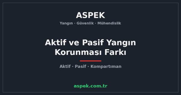 Aktif ve Pasif Yangın Korunması Arasındaki Fark