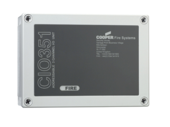 Cooper CIO351 Elektronik Adreslenebilir, Bağımsız Programlanabilen 3 Kanallı Giriş/Çıkış Modülü, Dahili Kısa Devre İzolatörü ile 